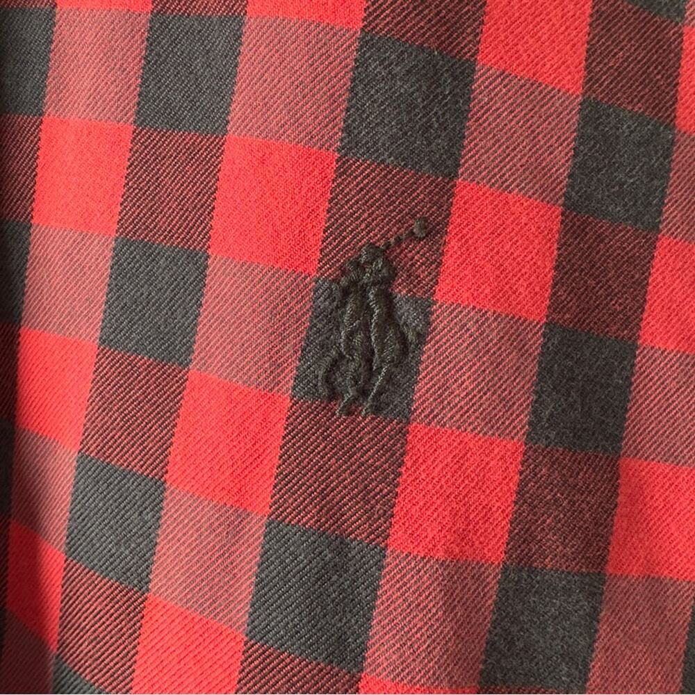Ralph Lauren Classic Fit Performance Red Black Checker Collar Button Down Shirt - Picture 4 of 7